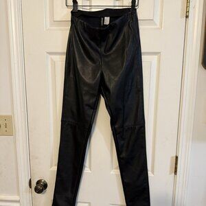H&M Divided Black Faux Leather Leggings – Size 8, EUC, Pull-On Style